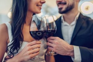 Couple with wine | visit La Jota Vineyards