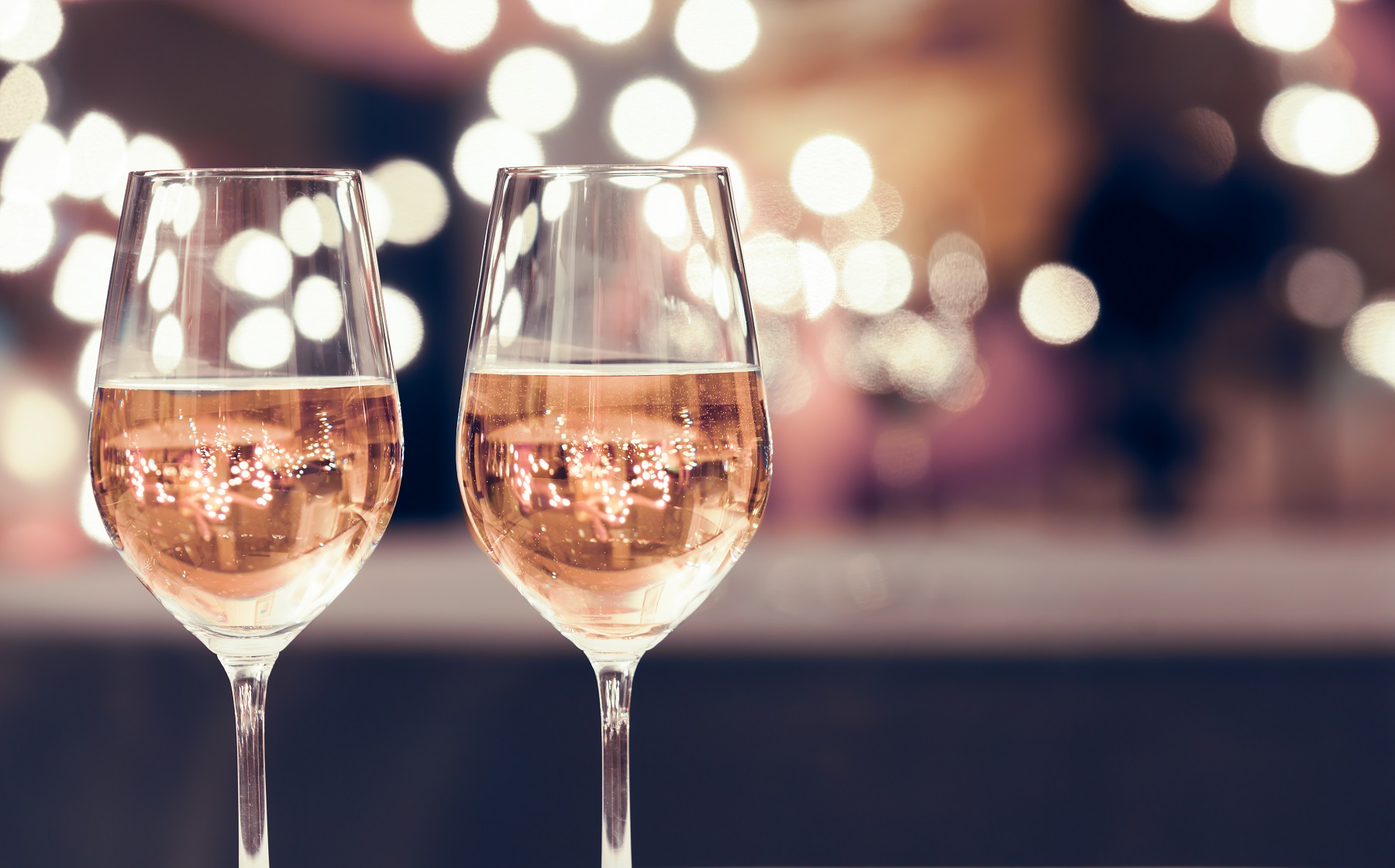 Two Glasses of Sparkling Rose